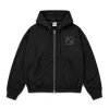 Deco Zipper Boxy Hoodie Black