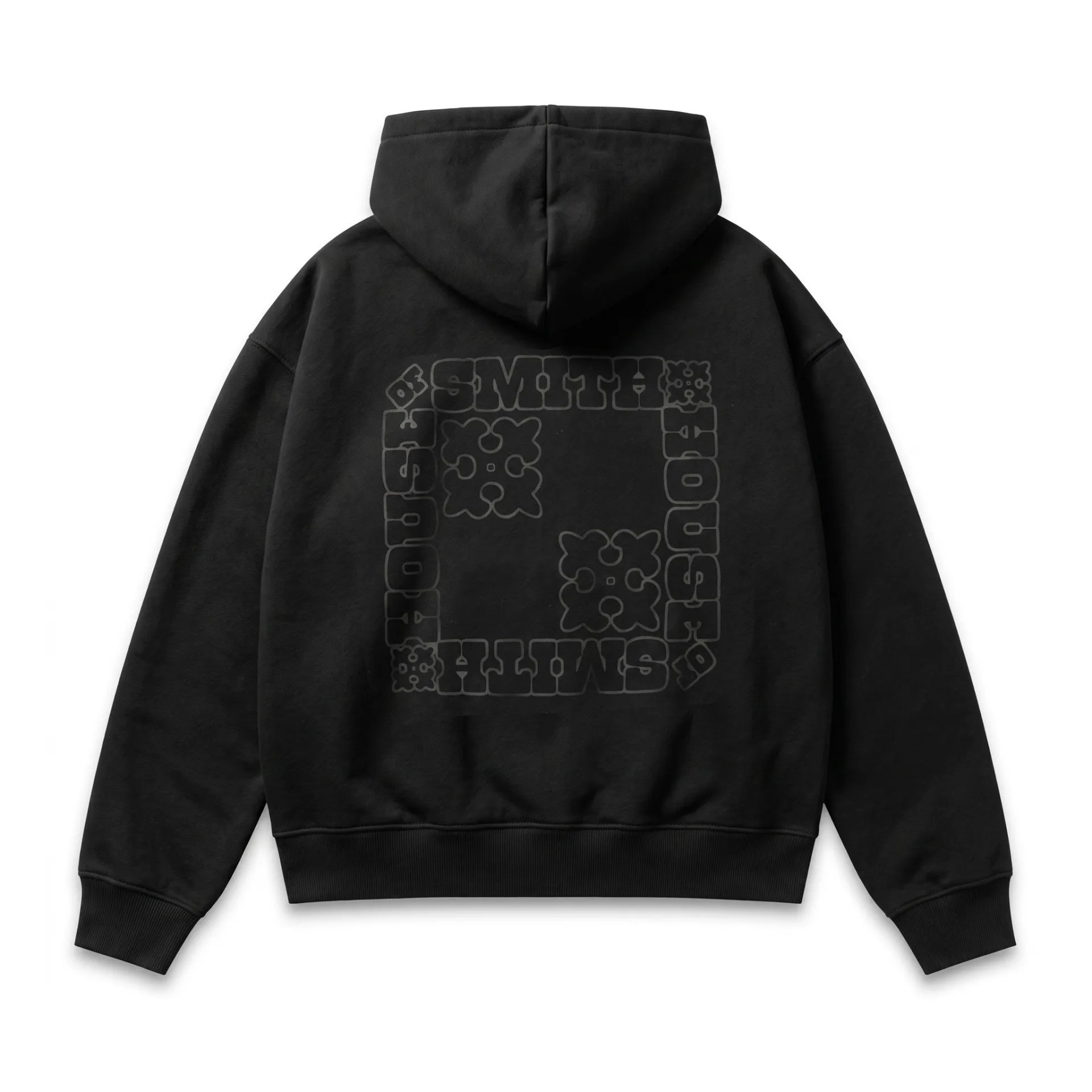 Alternative view of Deco Zipper Boxy Hoodie Black